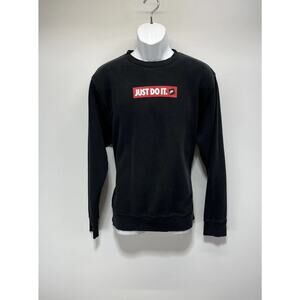Nike Just Do It Box Logo Crew Neck Sweatshirt Adult M, Black Swoosh Athletic